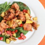 This Gastric Sleeve Recipe is so fresh and easy! Packed with protein using balsamic marinated chicken plus the crunch and flavor of roasted squash and red peppers. Add this to your post-op diet meal plan! #gastricsleeverecipes #gastricsleevediet #gastricsleevesalads