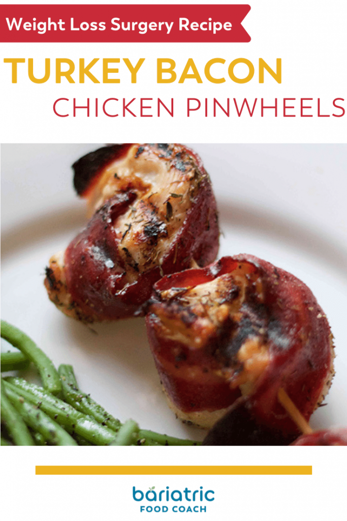 Pinterest image for turkey bacon pinwheels