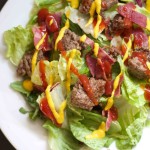 Healthy dinner in a hurry! Hamburger Salad. Low carb and easy recipes at www.foodcoach.me