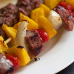 Rainbow Steak Kebabs. Summer time grilling on a low-carb diet!