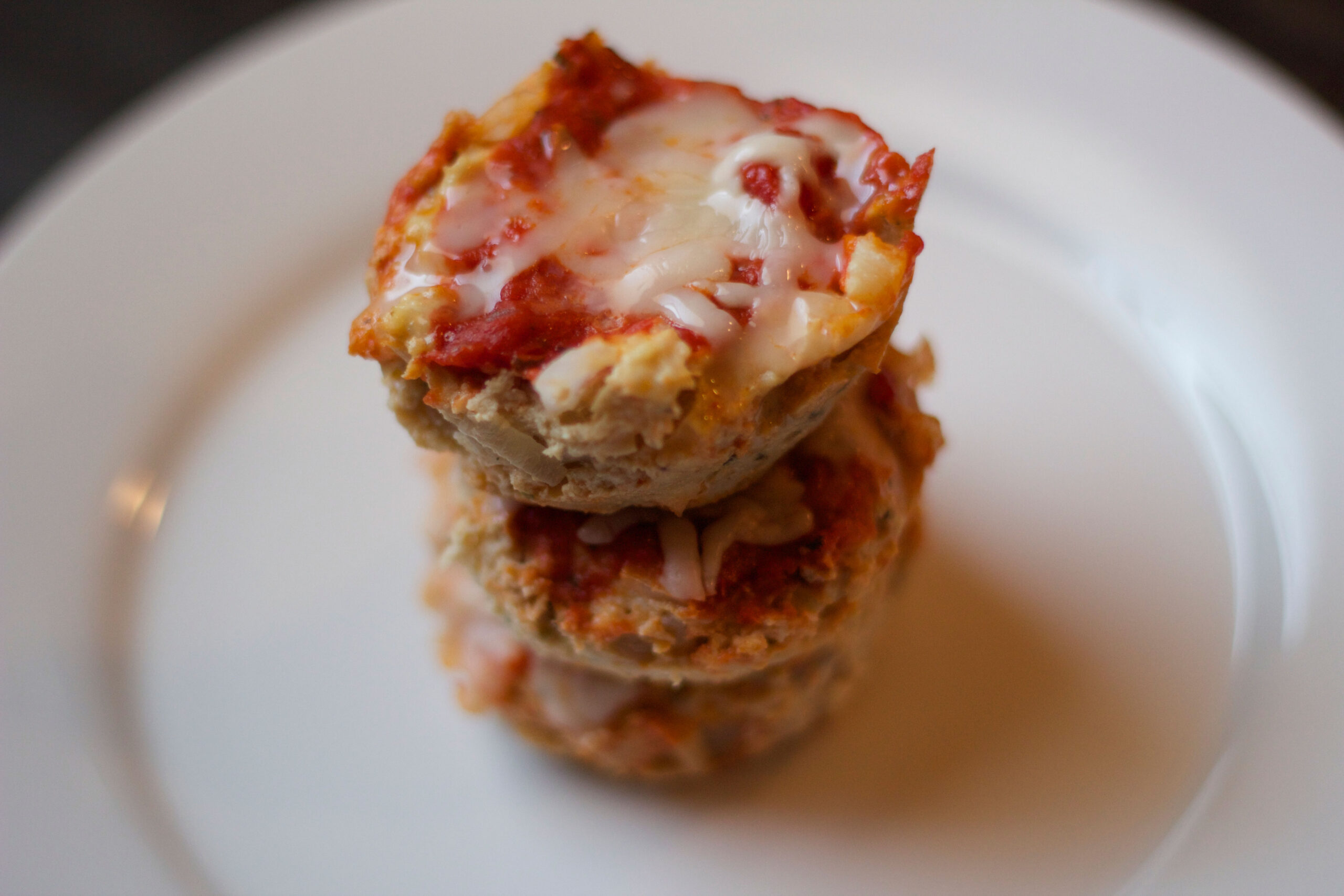 Chicken Parmesan Mini Meatloaf. Low carb and bariatric sized meal! #foodcoachme