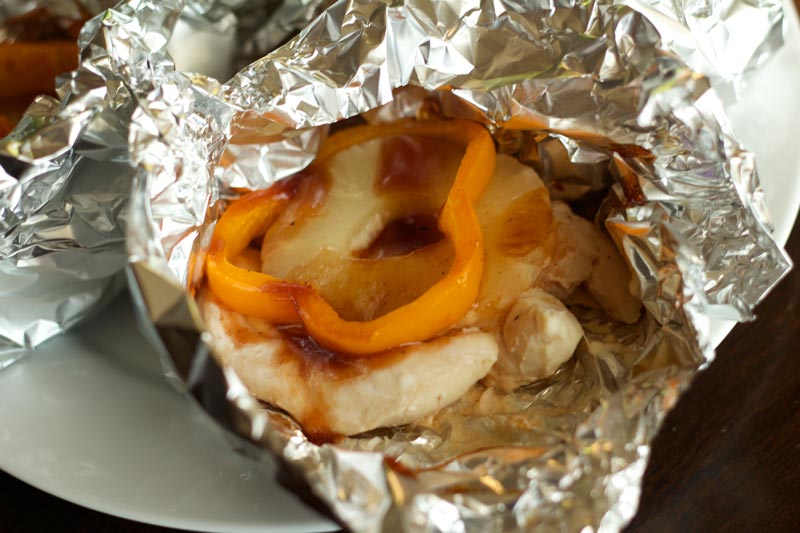 WLS Recipe for BBQ Pineapple Chicken Foil Pack on the grill!