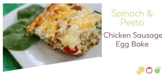 spinach and pesto chicken sausage egg bake bariatric holiday breakfast recipe