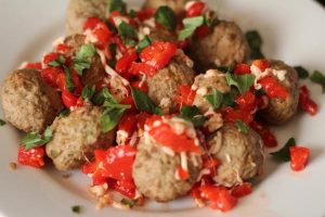 Red Pepper Bruschetta Meatballs - WLS Recipes