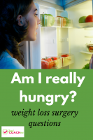 Should you be feeling hunger after weight loss surgery? Is it truly hunger or is it in your head? What can you do different to help keep hunger and snacking under control? Join the conversation on FoodCoach.Me! #wlsquestions #wlshunger #postop #wls #vsg #rny #bariatric
