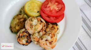 This Pesto Shrimp and Squash is not only super fast and easy to make it's also FULL of flavor and protein! An estimated 29 grams of protein per serving and very little fat or carbohydrates! Perfect for post bariatric surgery patients. #wls #wlsrecipes #gastricsleeve #gastricbypass #bariatricrecipes