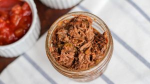You can make this shredded Mexican beef in the Instant Pot (Pressure Cooker) OR in a slow cooker! Packed with protein and great for quick weight loss surgery friendly meals. Makes so much and freezes great! #gastricsleeverecipes #gastricbypassrecipes #vsg #rny #instantpot #wls #bariatric