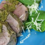 SUPER simple recipe for lean pork tenderloin with yummy pesto. Bariatric friendly and ready in 20 minutes! Packed with protein and filling to keep your hunger controlled later. #gastricsleeverecipes #gastricbypassinstantpot