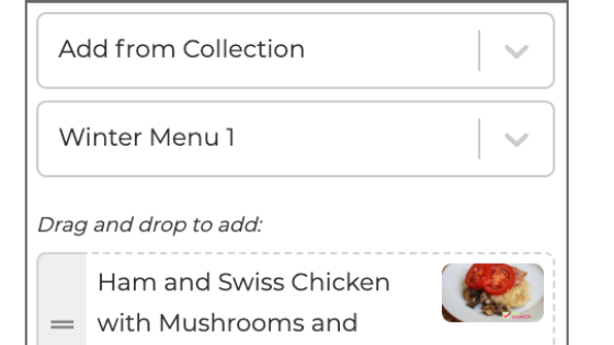 screen shot how to add recipes to collections on foodcoach.me