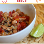 Pinterest image for Instant Pot Chicken Enchilada Stoup on Bariatric Food Coach