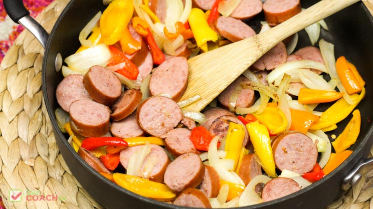 turkey kielbasa and sweet pepper skillet