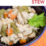 Pinterest imager for Chicken Pot Pie Stew on Bariatric Food Coach