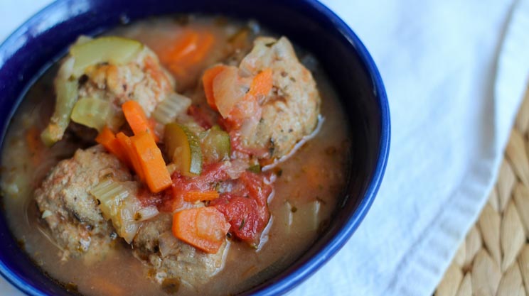 Turkey Meatball Soup can be made in Instant Pot or Crockpot and is high in protein, low carb for bariatric surgery patients