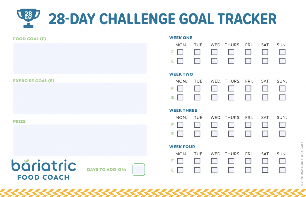 Screen Shot Image of Goal Tracker for Bariatric Food Coach Get Focused Challenge