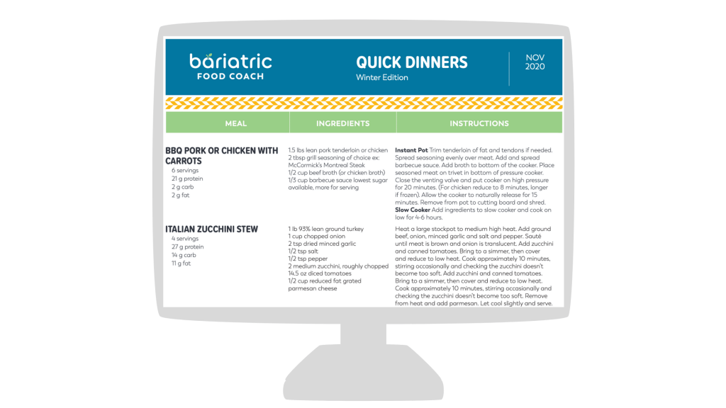 PDF resource quick bariatric dinners winter