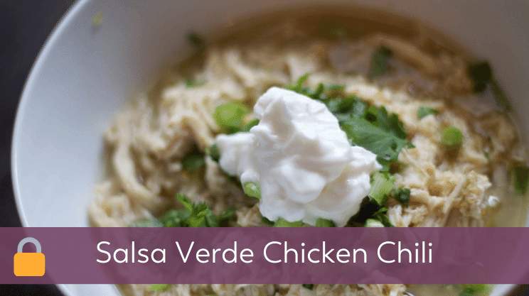 Recipe image for Salsa Verde Chicken Chili on Bariatric Food Coach