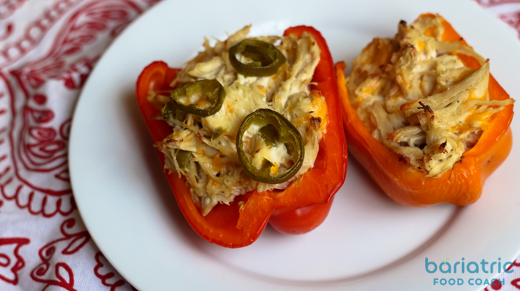 white enchilada stuffed red pepper recipe for bariatric surgery patients