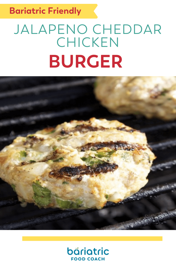 Jalapeño Cheddar Chicken Burger Bariatric Food Coach