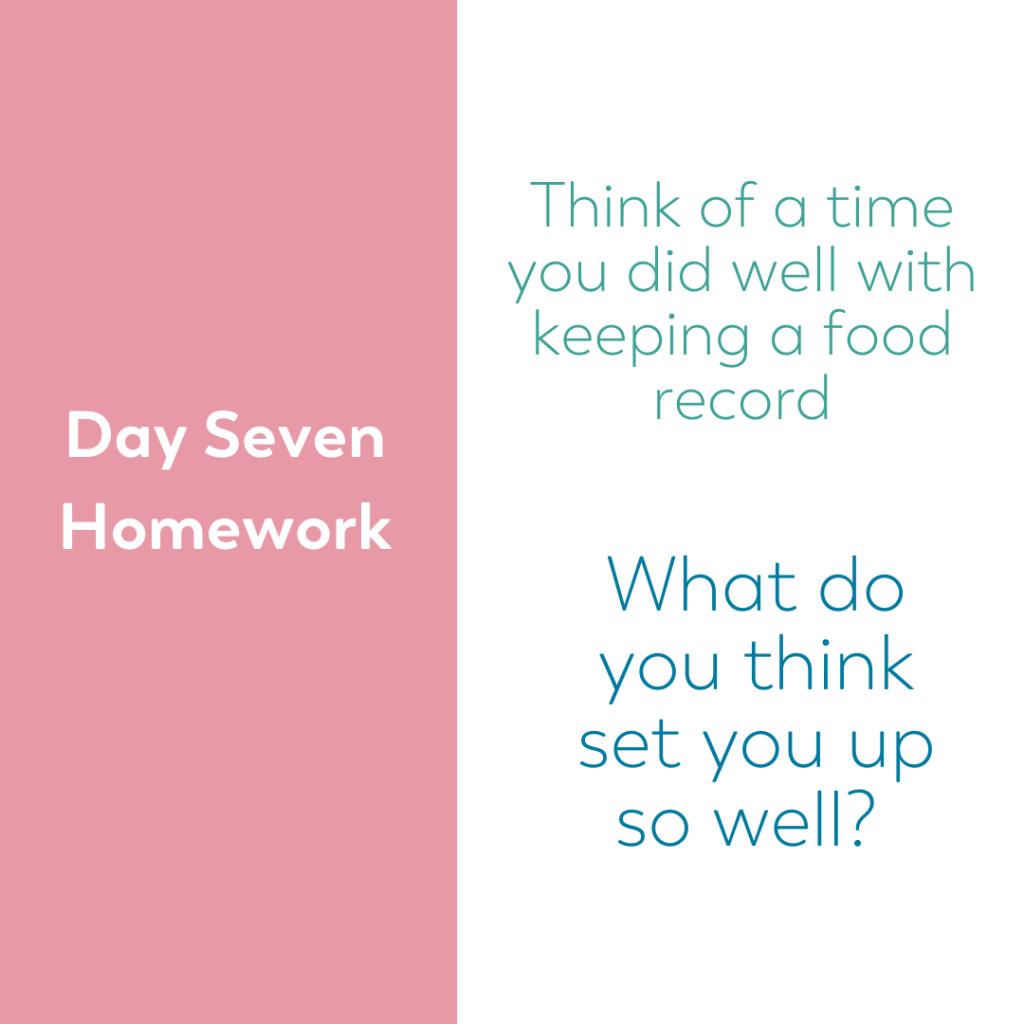 bariatric habit refresh day 7 food journal homework question