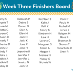 weekly finishers board on bariatric food coach summer 2022 challenge