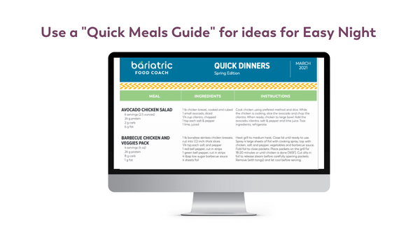 quick meal guides on bariatric food coach