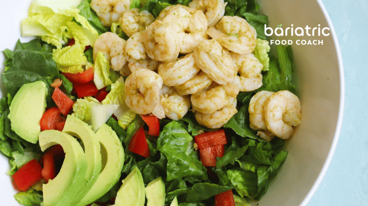 chipotle shrimp over salad bariatric recipe by steph wagner bariatric food coach