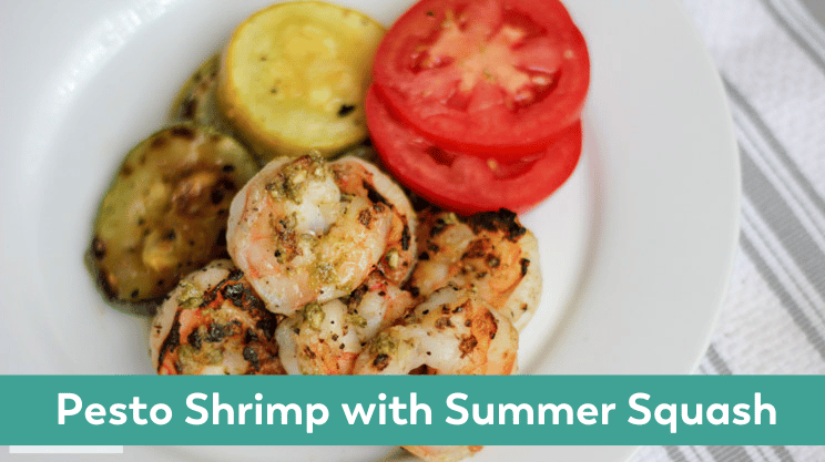 pesto shrimp with summer squash recipe from bariatric food coach